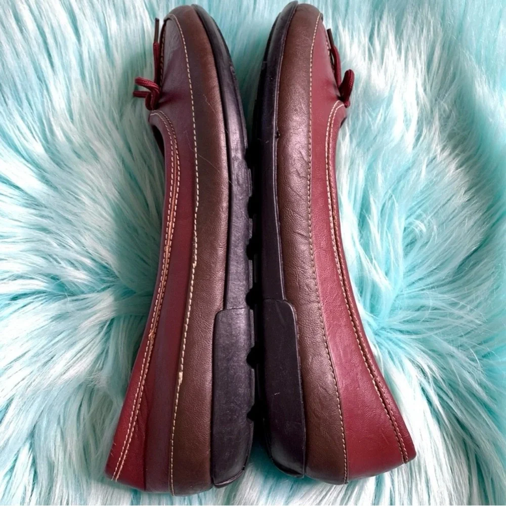 CL By Laundry LEATHER Burgundy Two-Tone 90s Flats Women’s 6.5